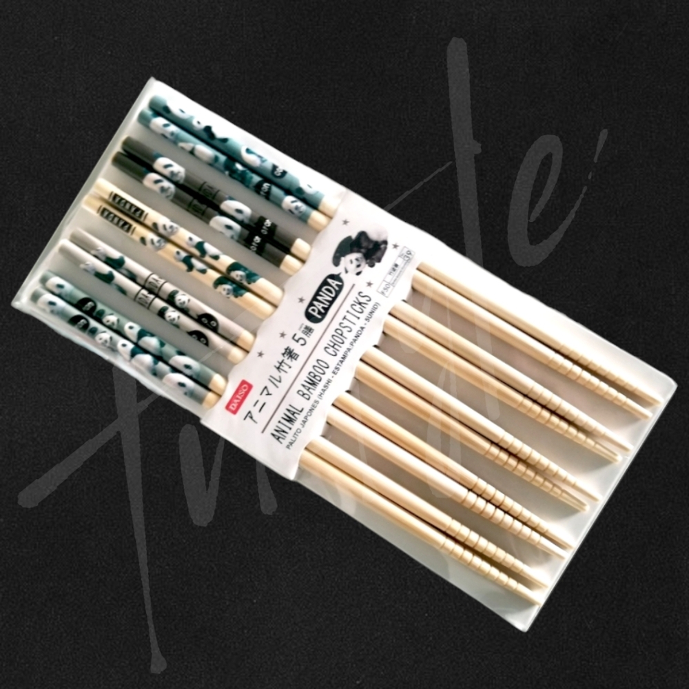 5 Pair of Panda Bamboo Chopsticks